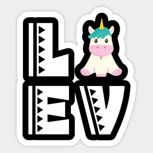 Cute love sheep t shirt funny unicorn lover gifts for kids Sticker